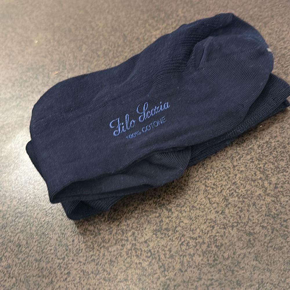NWOT Luxury Men’s Filo di Scozia 100% Cotton Over-the-Calf Dress Socks Black